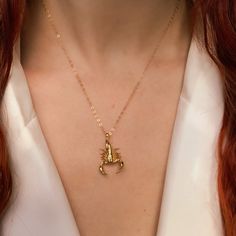 Scorpion Necklace – Amelia Ray Jewelry Nature, Scorpion Jewelry, Scorpion Necklace, Nature And Technology, Scorpio Necklace, Solid Gold Chains, The Natural World, 3d Printing Technology, Jewelry Lookbook