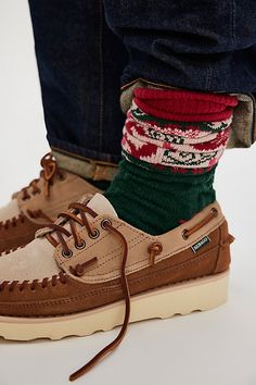 Just as cool as they are classic, these super cozy socks are featured in a tall, scrunch-able style with color blocking throughout and timeless, vintage-inspired printing for the perfect finishing touch. | Playing Koi Tall Nordic Socks by Reliable Of Milwaukee at Free People in Green Retro Cotton Socks For Winter, Multicolor Retro Winter Socks, Retro Winter Cotton Socks, Nordic Socks, Tall Socks, Vintage Socks, Green Socks, Compression Sleeves, Green Fits