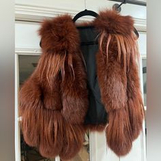 This Is A Great Vest. It's Fun It's A Beautiful Rich Color And Hopefully Someone Will Have As Much Fun With It As I Did. Cotton Casual Pants, How To Blog, Big Girl Fashion, Outfit Looks, Baby It's Cold Outside, It's Cold Outside, Baby Cold, Fur Vest, It's Cold