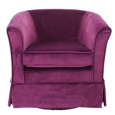 a purple chair with a large skirt on it's back and footrests