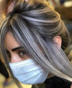 Brown Hair With Silver Highlights, Grey Hair Transformation, Grey Hair Inspiration, Silver Hair Color, Mullet Hairstyle Women, Blending Gray Hair, Ash Blonde Hair, Gray Hair Highlights, Caramel Highlights