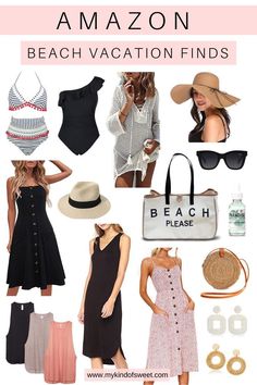 Amazon Beach Vacation Finds | my kind of sweet | what to pack | vacation finds | summer style | beach trip | mom style | swimsuit | amazon finds | women's clothing | casual style #amazon #beach #beachvacation #beachtrip #whatotpack #womensstyle #casual #outfitideas #outfits #outfitinspiration #momstyle Women Beach Vacation Outfits, Spring Beach Vacation Outfits, Womens Beach Vacation Outfits, Girls Trip Beach Outfits, Mexico Vacation Outfits Amazon, Sandals Resort Outfits, Amazon Vacation Outfits 2023, Amazon Beach Vacation Outfits