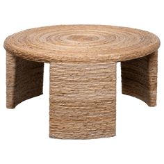 a round table made out of woven material