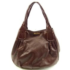 Miu Miu Tote Bag One Shoulder Brown Leather Width: About 51cm Height: About 38cm Depth: About 14.5cm Handle: About 20cm From The Main Body Brown Miu Miu Bag, Slouchy Brown Leather Bag, Miu Miu Leather Bag, Miu Miu Brown Bag, Cute Leather Bag, Vintage Brown Bags, Vintage Miu Miu Bag, Mui Mui Bag, Miumiu Bags