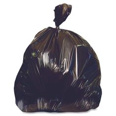 a black trash bag on a white background