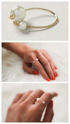 20 Easy Step by Step DIY Tutorials for Making a Ring - Pretty Designs Diy Pearl Rings, Diy Pearl Jewelry, Diy Fashion Projects, Decor Hacks, Diy Jewelry Projects, Fabulous Diy