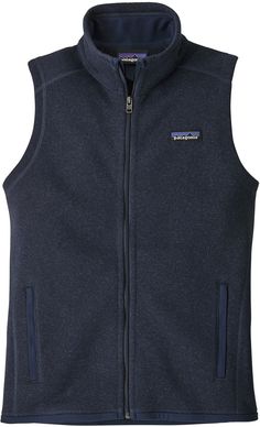 With a sweater-knit face and a moisture-wicking  100% recycled interior  the women's Patagonia Better Sweater fleece vest features women-specific seaming and a contoured fit. Patagonia Better Sweater Vest, Fleece Vest Women, Sweater Vest Mens, Patagonia Sweater, Tricot Fabric, Patagonia Better Sweater, Better Sweater, Sweater Vest Women, Women Sweater