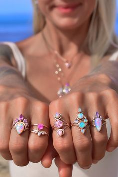 Gold Opal Jewelry, Alchemy Jewelry, Opal Statement Ring, Lotus Bud, Australian Opal Ring, Inexpensive Jewelry, Fire Opals Jewelry, Lavender Quartz, Gold Lotus