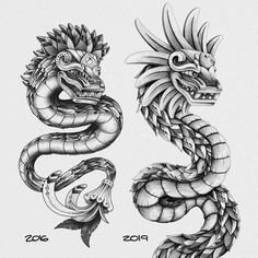 some kind of tattoo design that looks like a dragon