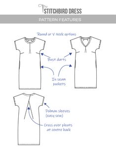 the sewing pattern is shown with instructions for how to sew