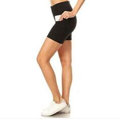 2 Pairs Of Leggings Depot Shorts With Side Pockets. Size 3x High Waisted Wide Waistband 81% Nylon 19% Spandex True To Size Close Body Fit Buy Leggings, Curvy Shorts, Leggings Depot, Waist Workout, White Leggings, Under Dress, Lady Biker, Knit Pants, Biker Shorts