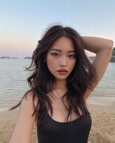 Makeup Asia, Asian Haircut, Asian Hair, Asian Makeup, Hair Inspo Color, Dream Hair, Aesthetic Hair, Layered Hair, Dark Hair