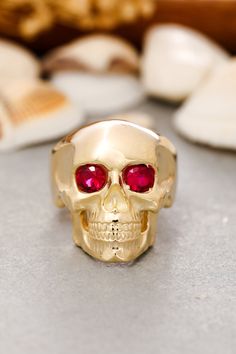 ★14K Solid Gold Skull Ring, 925 Sterling Silver Skull Ring, Cubic Zircon Ruby Stone Ring, Men's Skull Ring, Handmade Skull Ring, Women's Skull Ring★ ★ IMPORTANT SHIPPING & PRODUCTION DETAILS!! ★ RINGS: All rings are made to order at the selected size requested during checkout. I do not use a formula to determine ring sizing for wide bands (Unless noted within the listing) so if you select a size 6 and purchase 8-10 rings each ring will rest at the US ring size 6. All rings made at US ring sizes Skull Ring For Women, Gold Skull Ring, Ruby Stone Ring, Sterling Silver Skull Rings, Mens Skull Rings, Handmade Skulls, Silver Skull Ring, Lavender Nails, Gold Skull