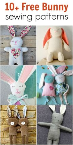 10 free bunny sewing patterns for stuffed animals