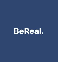 the bereal logo on a dark blue background with white lettering that reads bereal