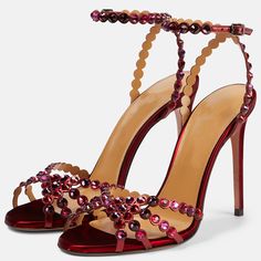 Open Toe Sandals Heels, Maroon Shoes, White Stilettos, Burgundy Heels, Clear Shoes, White Sandals Heels, Prom Heels, Rhinestone Shoes, Rhinestone Sandals