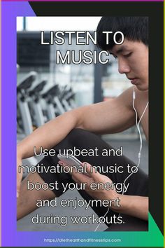 a man is listening to music while sitting in front of a row of exercise equipment