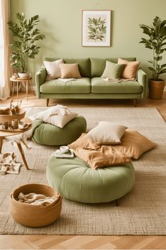 18 Sage Green Living Room Sage Green Interior, Living Room Design Green, Sage Living Room, Coastal Chic Living Room, Japandi Living Room Design, Dnevna Soba, Green Living Room