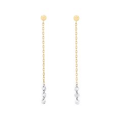 An elegant way to dress up any look, these chain style drop earrings feature six round brilliant cut diamonds totaling 0.56 carats. Elegant Dangle Linear Earrings With Cable Chain, Elegant Linear Drop Earrings With Cable Chain, Diamonds Direct, Chain Drop Earrings, Diamond Dangle Earrings, Diamond Chain, Round Brilliant Cut Diamond, Wedding Earrings, Chain Styles