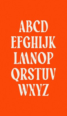 an orange poster with white letters on it