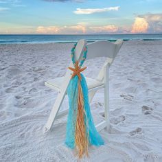 a beach chair with a starfish decoration on it