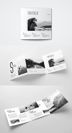 three fold brochure mockup templates with photoshopped images and text