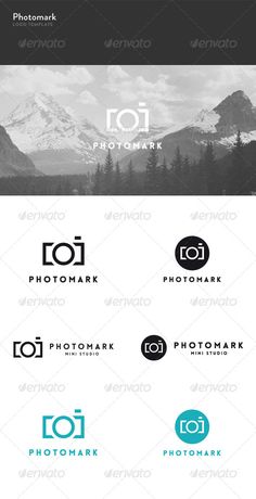 an image of the mountains and trees that can be seen in this logo design template