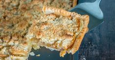 a close up of a pie on a pan