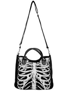 Women's "Glow In The Dark Skeleton" Shoulder Bag (Black/White) #InkedShop #skeleton #bag #crossbody Skeleton Shoulder, Glow In The Dark Skeleton, Dark Skeleton, New Rock Boots, Goth Boots, Gothic Boots, Angel Outfit, Tattoo Clothing, White Shoulder Bag