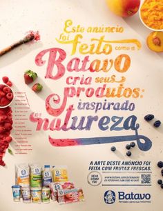 an advertisement for the batacco brand is displayed on a white background with fruit and spices