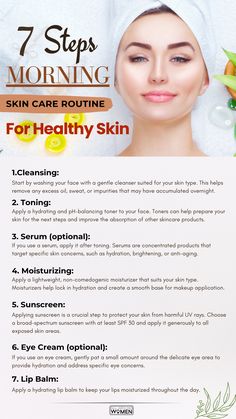 Skin Care Routine, 7 Steps Morning Skin Care Routine For Healthy Skin, morning skin care routine Morning Skincare Routine, Bad Acne, Face Routine, Good Skin Tips, Basic Skin Care Routine, Morning Skincare, For Healthy Skin, Health Dinner, Morning Skin Care Routine