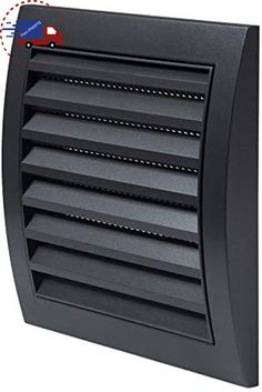 an air vent heater is shown on the side of a white background with black trim