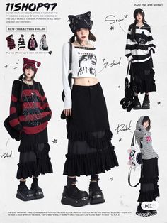 Alt Japanese Fashion, Vkei Inspired Outfits, Japanese Alt Fashion, Japanese Grunge, Japanese Punk, Anime School, Looks Pinterest