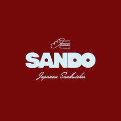 the sando japanese sandwich logo on a red background