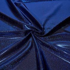 the fabric is shiny and blue with silver glitters on it's side, as well