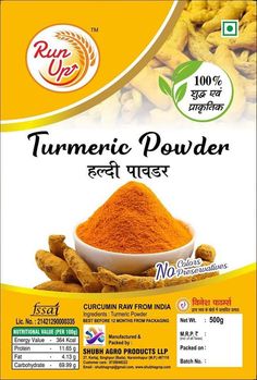 100% Natural, No preservatives, No colour Turmeric Powder How To Make Tumeric Powder, How To Make Turmeric Powder At Home, Ways To Use Turmeric Powder, Masala Packaging Design, Benefit Of Tumeric Powder, Packaging Nets, Packaging Template Design