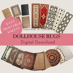 a collection of rugs with the title easy printable sheets for dollhouse rugs