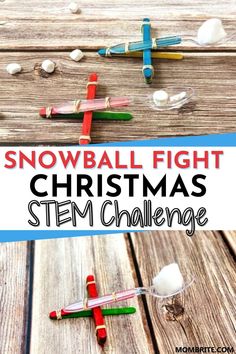 Christmas Party Stem Activities, Snowball Catapult Stem Challenges, Winter Themed Stem Activities, Christmas Chemistry Experiments, Snowball Launcher Stem, Life Skills Christmas Activities, Easy Christmas Stem Activities For Kids, December Steam Activities For Kids, Stem Holiday Activities