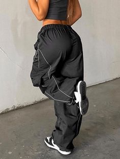 ⚡️Free Shipping 2022 Piping Detail Pocket Cargo Pants Black S under $41.00 in Pants at AnotherChill.com Online. Style: Casual/Street/Vintage/Y2K/Punk/Hip Pop. Fabric Content: Polyester, Spandex. Fit Type: Regular fit. : These casual cargo pants sit to a flattering elasticated waist with a drawstring design, feature pockets patched and contrast piping design, shaped to a relaxed silhouette, and drawstring at ankles.. ✓2022 SUMMER OUTFITS. Check reviews and buy Piping Detail Pocket Cargo Pants tod Nike Jogger, Y2k Cargo Pants, Soft Dresses, Piping Design, Drape Pants, Casual Cargo Pants, Baggy Cargo Pants, Y2k Punk, Wide Leg Sweatpants