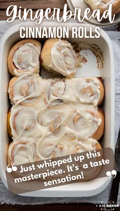 a white pan is full of cinnamon rolls, with one removed. The pan is on a white towel with a few small plates next to it. Gingerbread Cinnamon Rolls, Orange Sweet Rolls, Sweet Roll Recipe, Breakfast Yummy, Cream Cheese Rolls