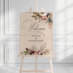 Elegant Watercolor Floral Wedding Welcome Sign Editable Template Wedding Welcome Signage, Welcome Signage, Wedding Welcome Board, Welcome Board, Candle Wedding Centerpieces, Wedding Painting, Elegant Watercolor, Welcome Poster, Wedding Welcome Sign