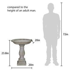 the height of an adult man standing next to a pedestal