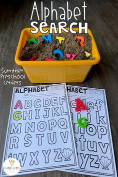 the alphabet search is an easy way to learn letters and numbers with this printable activity