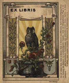 an old book with the title ex libris written on it