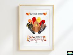 a framed turkey poster hanging on the wall