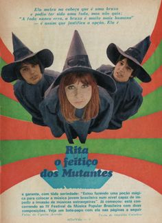 an old movie poster with three witches on it