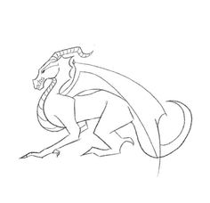 a drawing of a dragon with long legs and tail, sitting on its hind legs