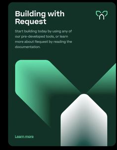 the cover of building with request, which includes an image of a green and white background