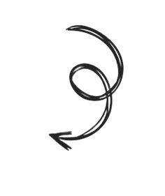 the letter g with an arrow drawn on it