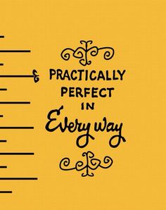 a ruler with the words practically perfect in every way